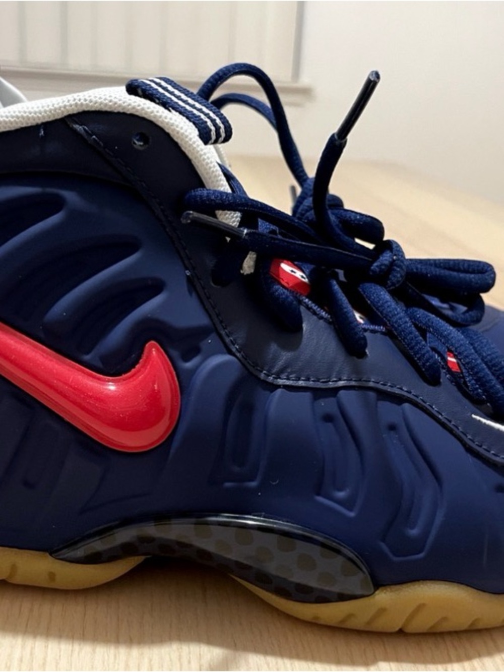 Nike Kids Posite Pro Navy and Red Sneakers
